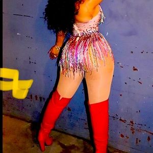 COPY - Angel Brinks One Piece, Colorful, Fringe  Party
